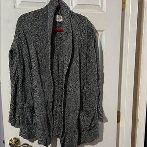 St. John's Bay Charcoal Open-Front Knit Cardigan